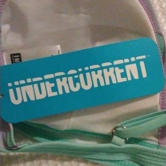 Undercurrent Juniors L Lilac and Mint Green Bikini Top with Flip Flop Pattern - Picture 5 of 5